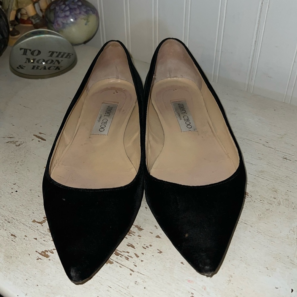 Jimmy Choo Black velvet Romy Women's Flats size 39.5